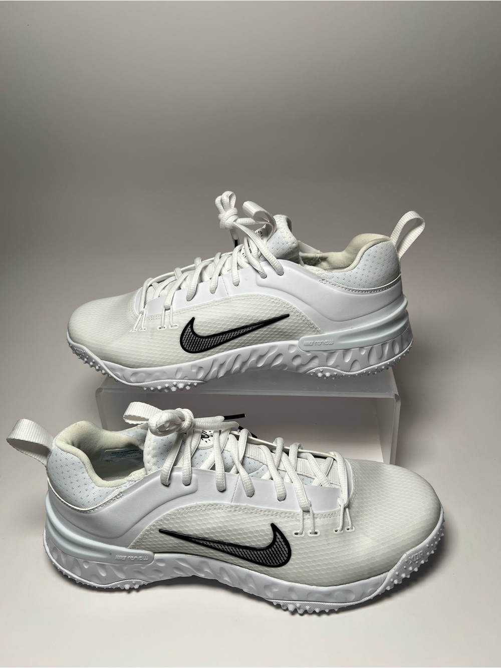Nike Huarache 9 Elite TF LAX Turf Lacrosse Shoes White FN0310-101 Size 10 New